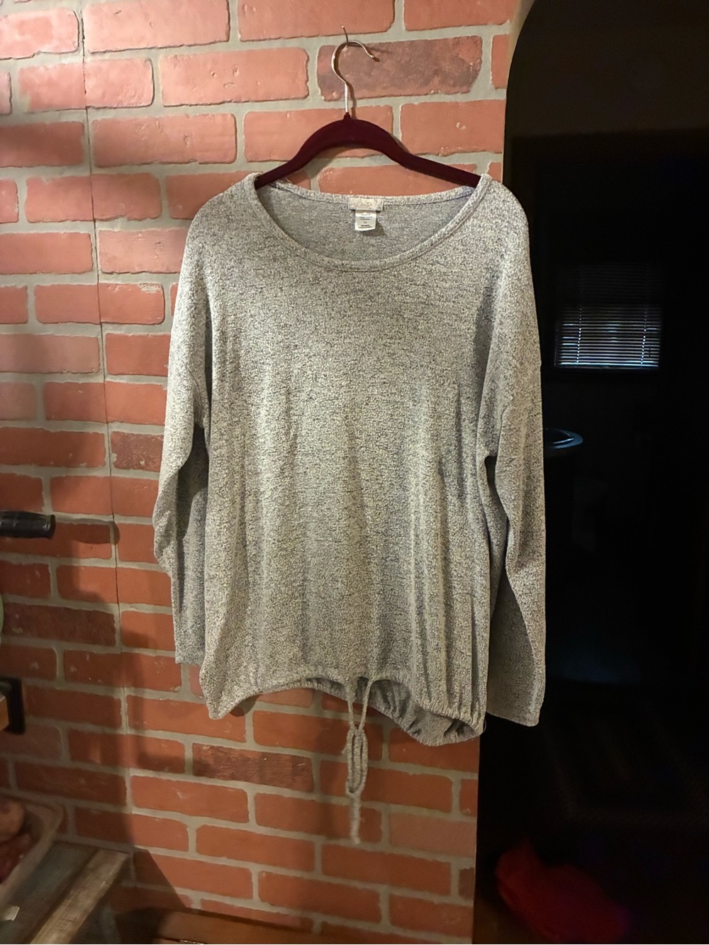 Olivia Rae Light Heather Gray Drawstring Pullover